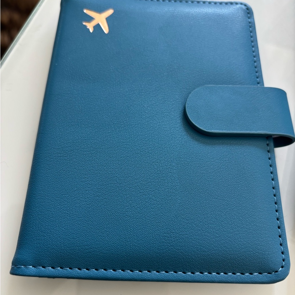 Blue Travel Passport Holder